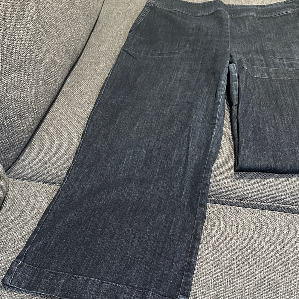 NIC+ZOE Women's Dark Blue wide Jeans
